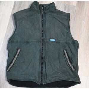 KAVU Canvas Vest Mens L Fleece Lined Outdoor Workwear USA Made